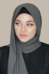 Luxury Chiffon Hijab-Ash Grey