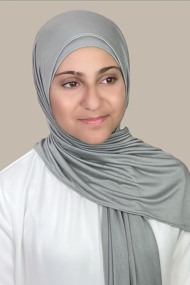 Modish Girl Premium Jersey Hijab-Stone Green