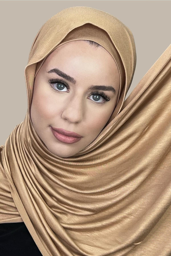 Premium Jersey Hijab-Honey