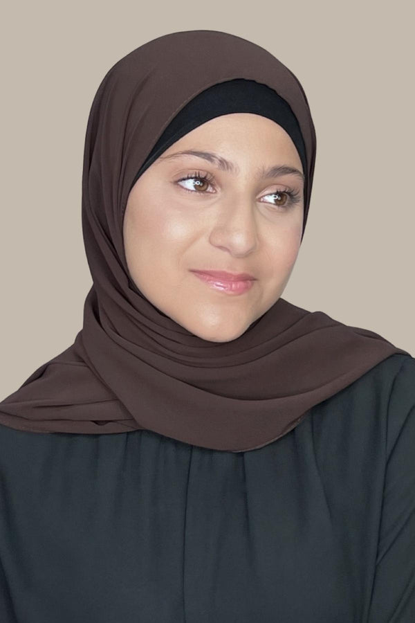 Modish Girl Luxury Chiffon Hijab-Coffee Brown