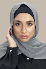 Luxury Chiffon Hijab-Frost Grey