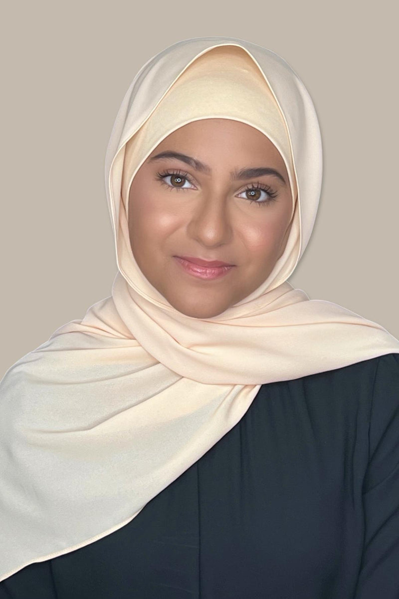 Modish Girl Matching Chiffon Hijab Set-Peach