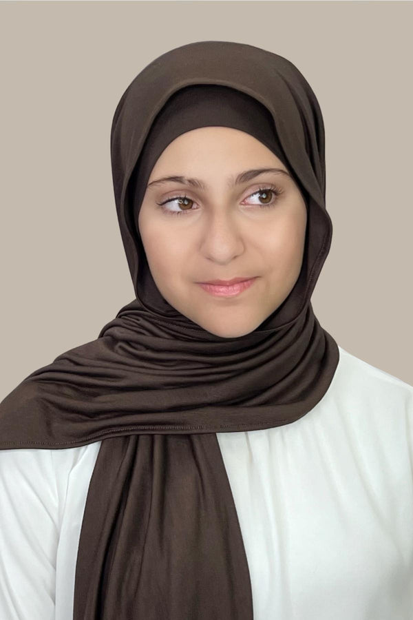 Modish Girl Premium Jersey Hijab-Chocolate Brown