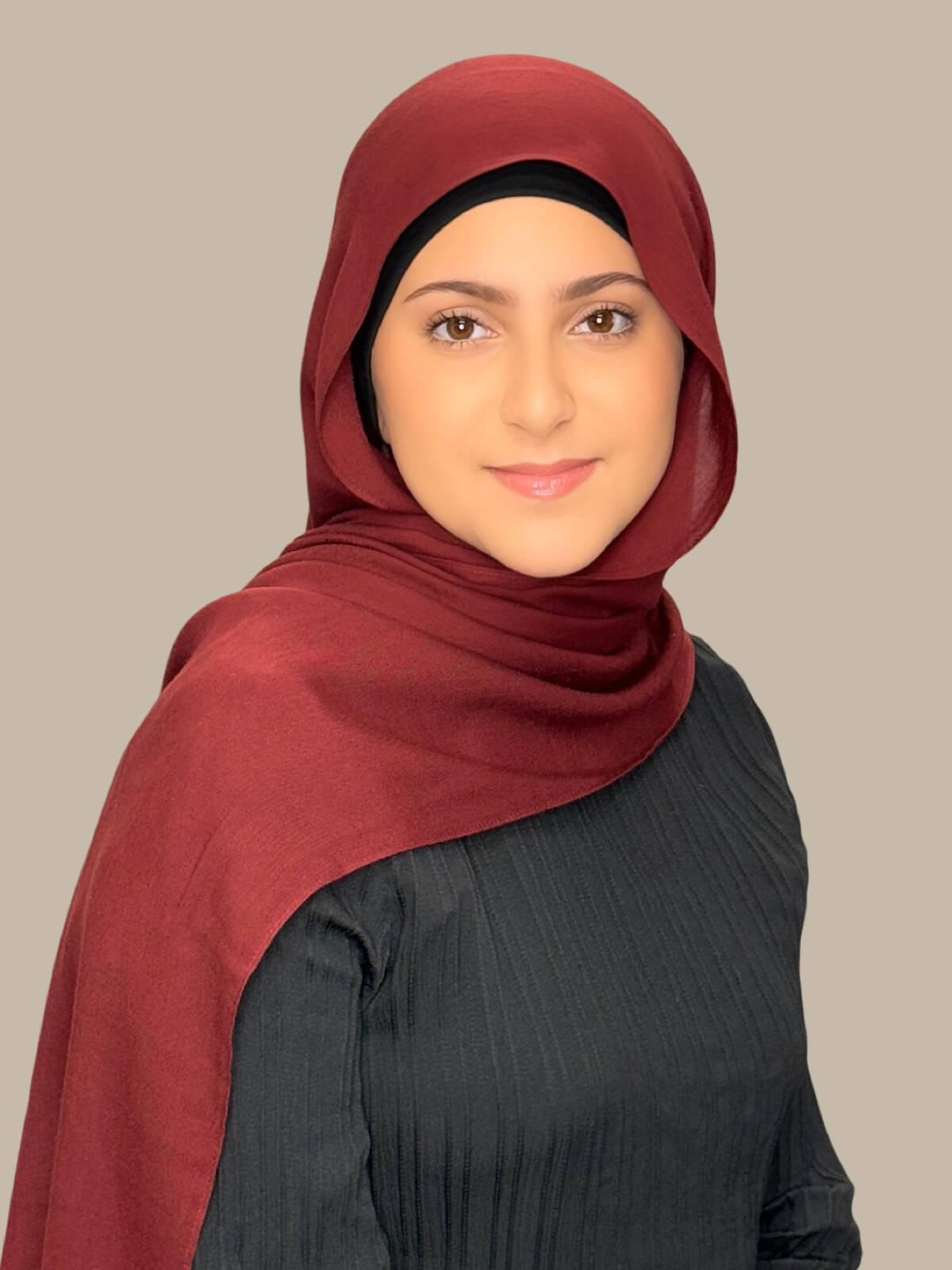 Modish Girl Cotton Modal Hijab-Royal Burgundy