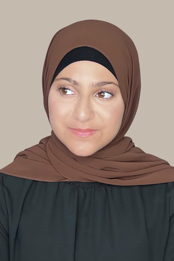 Modish Girl Luxury Chiffon Hijab-Brunette