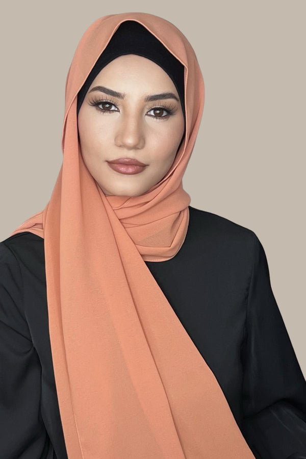 Classic Chiffon Hijab-Coral