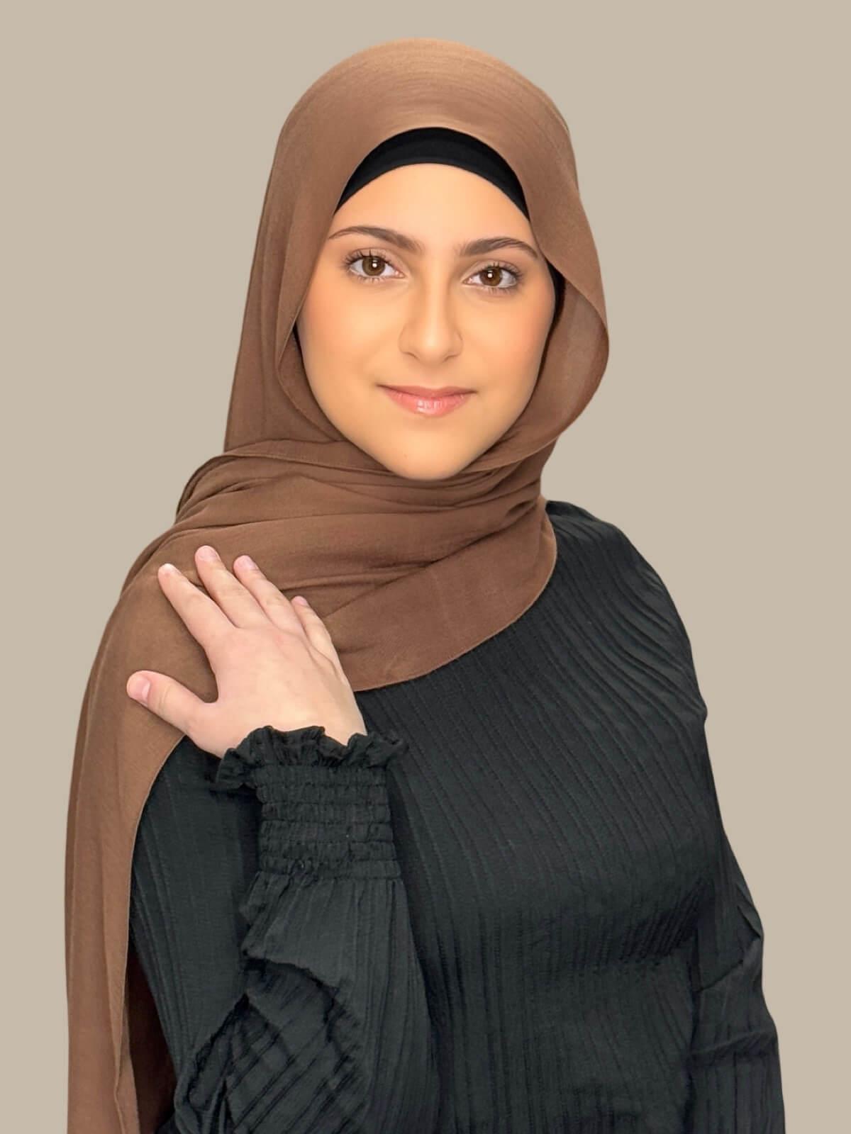 Modish Girl Cotton Modal Hijab-Golden Walnut