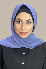 Classic Chiffon Hijab-Slate Blue