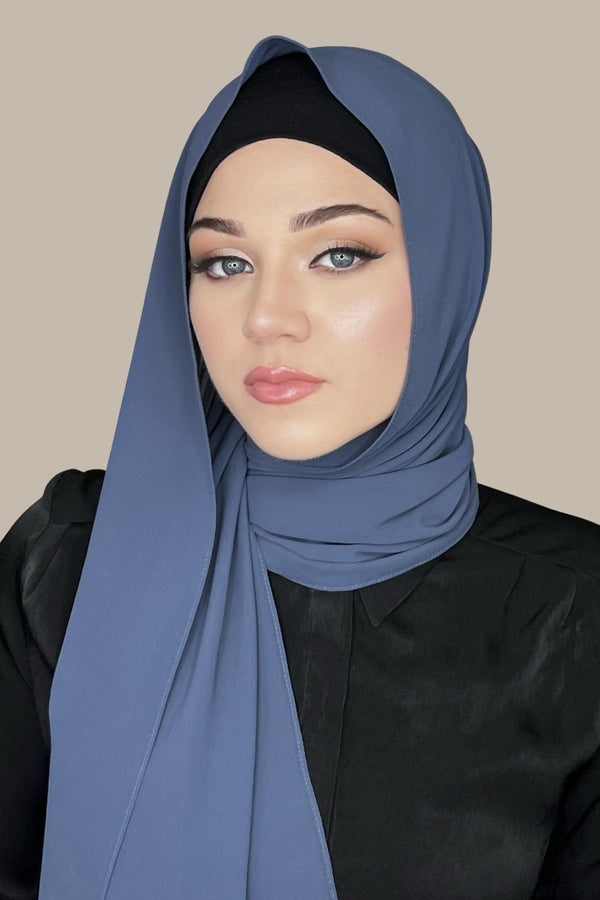 Classic Chiffon Hijab-Dodger Blue
