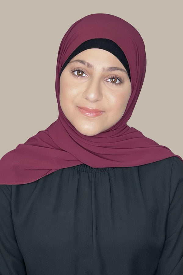 Modish Girl Luxury Chiffon Hijab-Wine