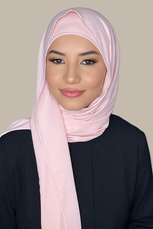 Matching Chiffon Hijab Set-Baby Pink