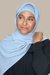 Modish Girl Matching Chiffon Hijab Set-Blue Jean