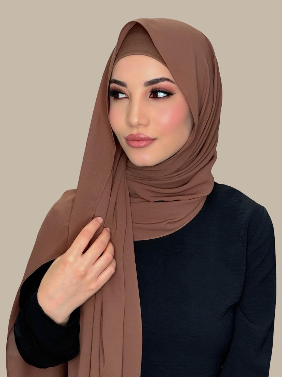 Matching Chiffon Hijab Set-Cinnamon