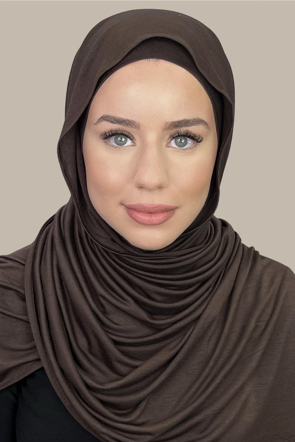 Premium Jersey hijab-Chocolate Brown