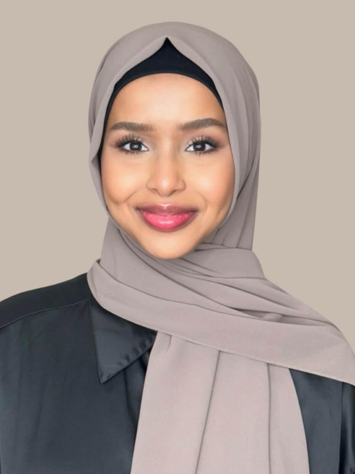 Classic Chiffon Hijab-Chestnut Brown