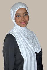 Pre-Sewn Jersey Hijab-White