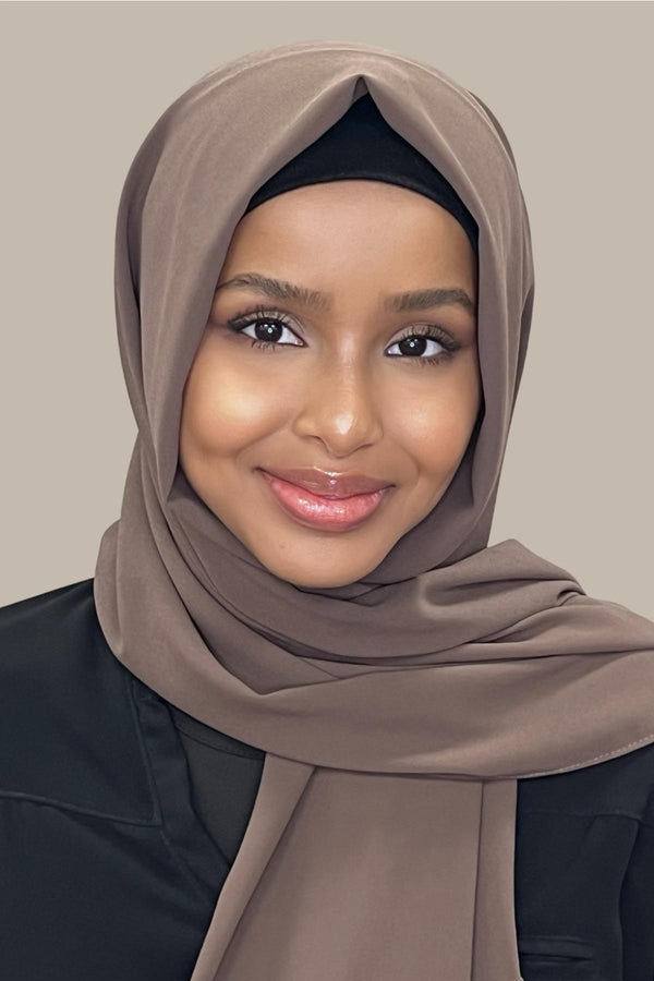 Classic Chiffon Hijab-Walnut Brown
