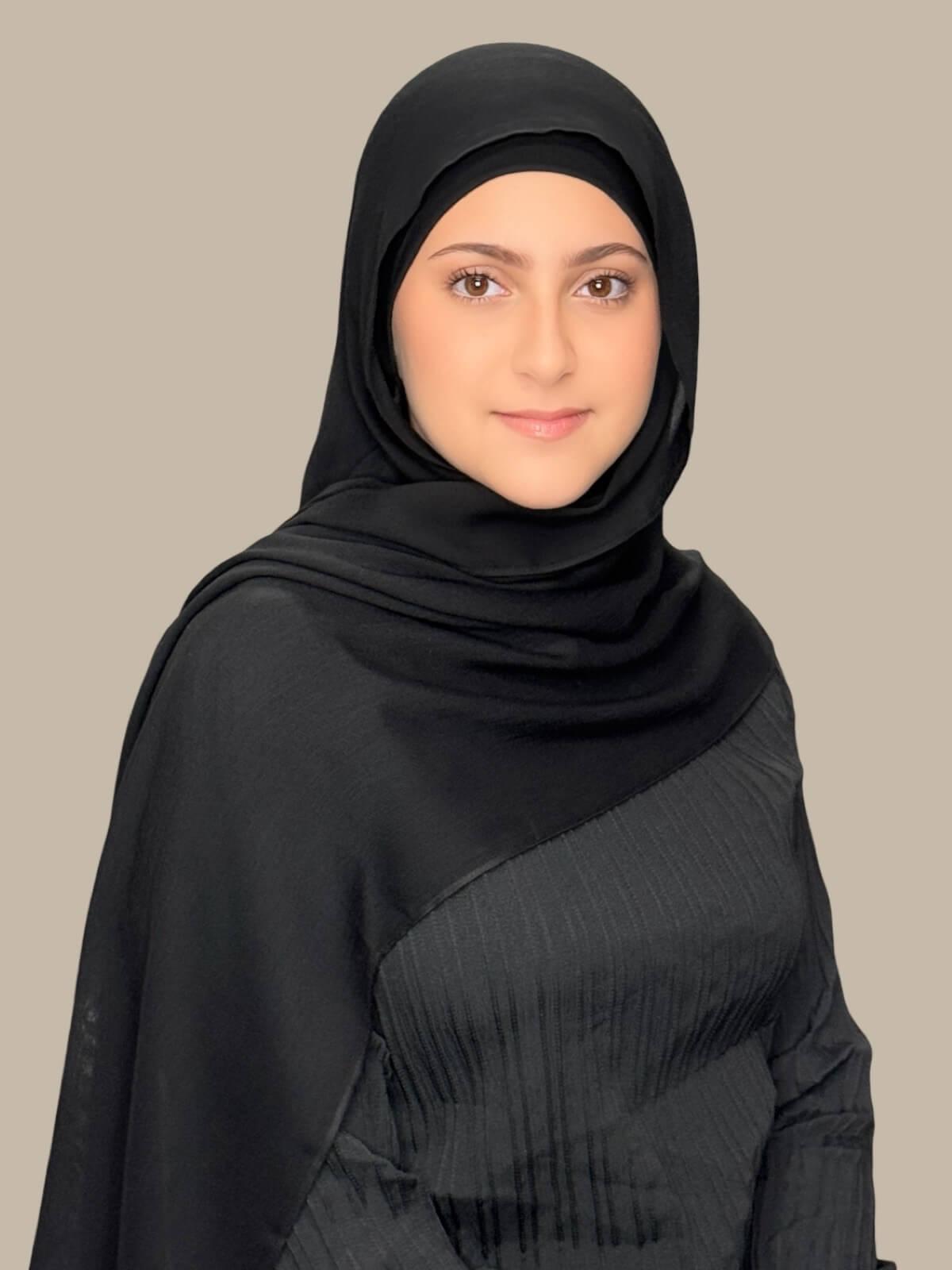 Modish Girl Cotton Modal Hijab-Black
