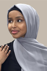 Luxury Chiffon Hijab-Gravity Grey
