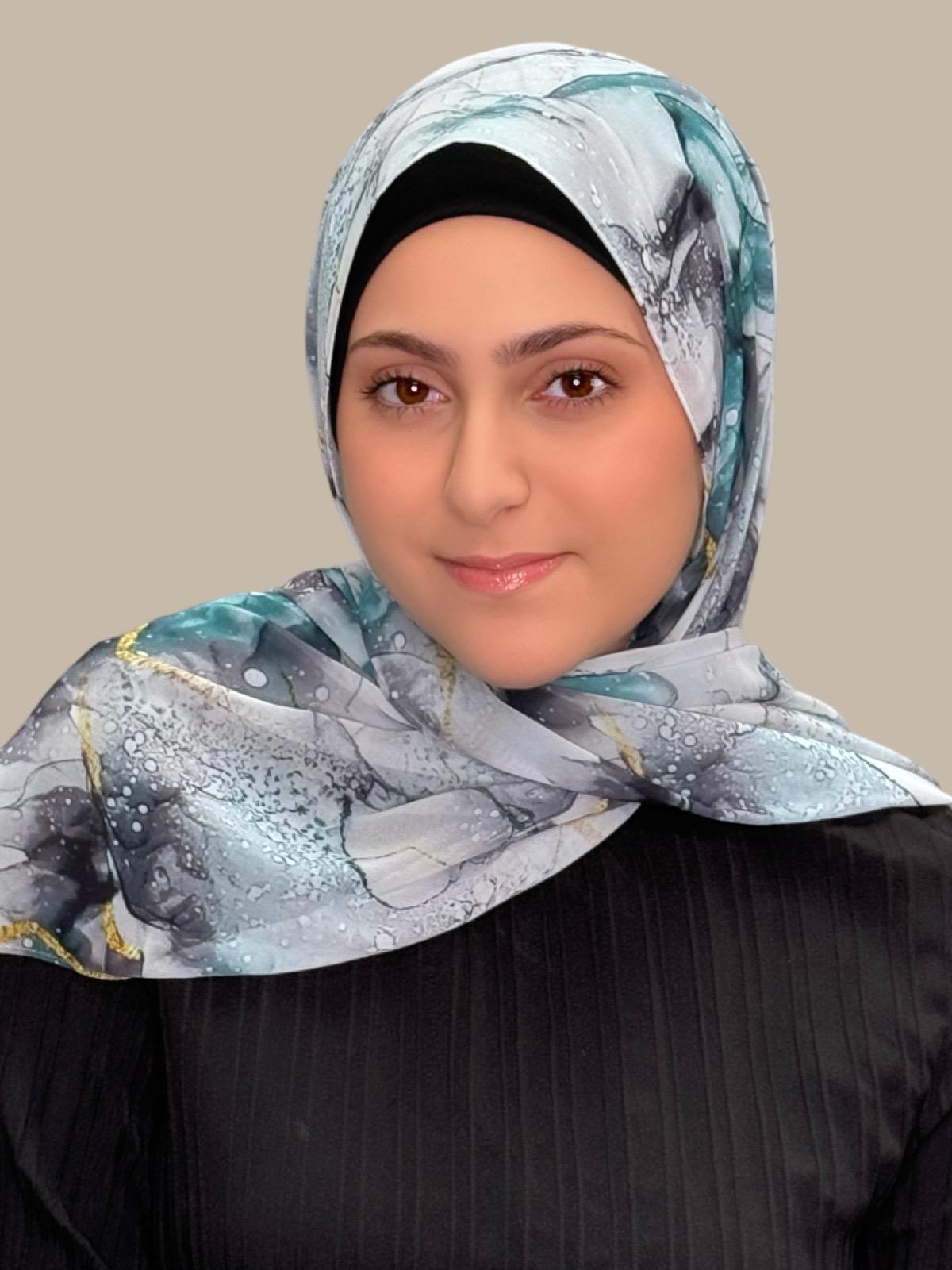 Modish Girl Printed Chiffon Hijab- Mystic Marble