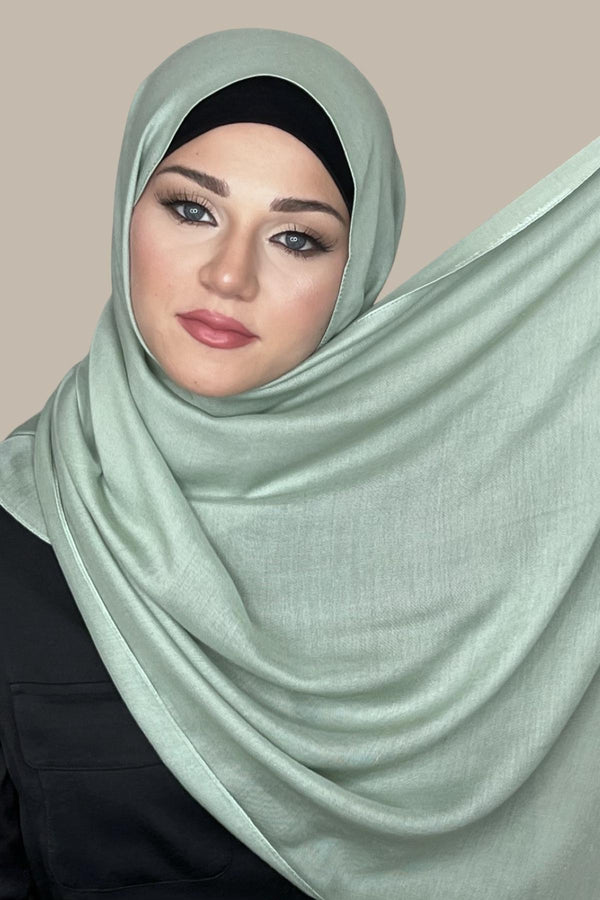 Cotton Modal Hijab-Sage