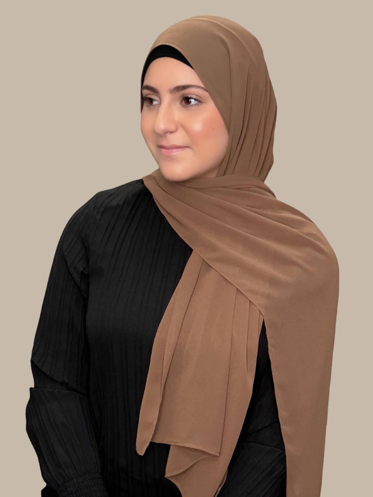 Modish Girl Luxury Chiffon Hijab-Walnut Brown