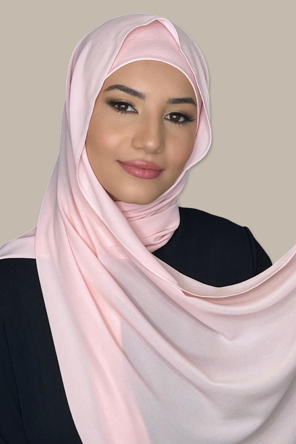 Matching Chiffon Hijab Set-Baby Pink