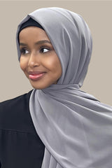 Luxury Chiffon Hijab-Fossil Grey