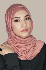 Premium Jersey Hijab-Wood Rose