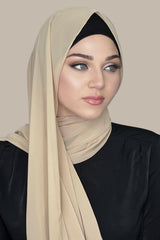 Luxury Chiffon Hijab-Frosted Almond