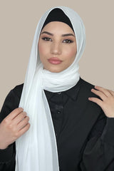 Luxury Chiffon Hijab-Pearl White