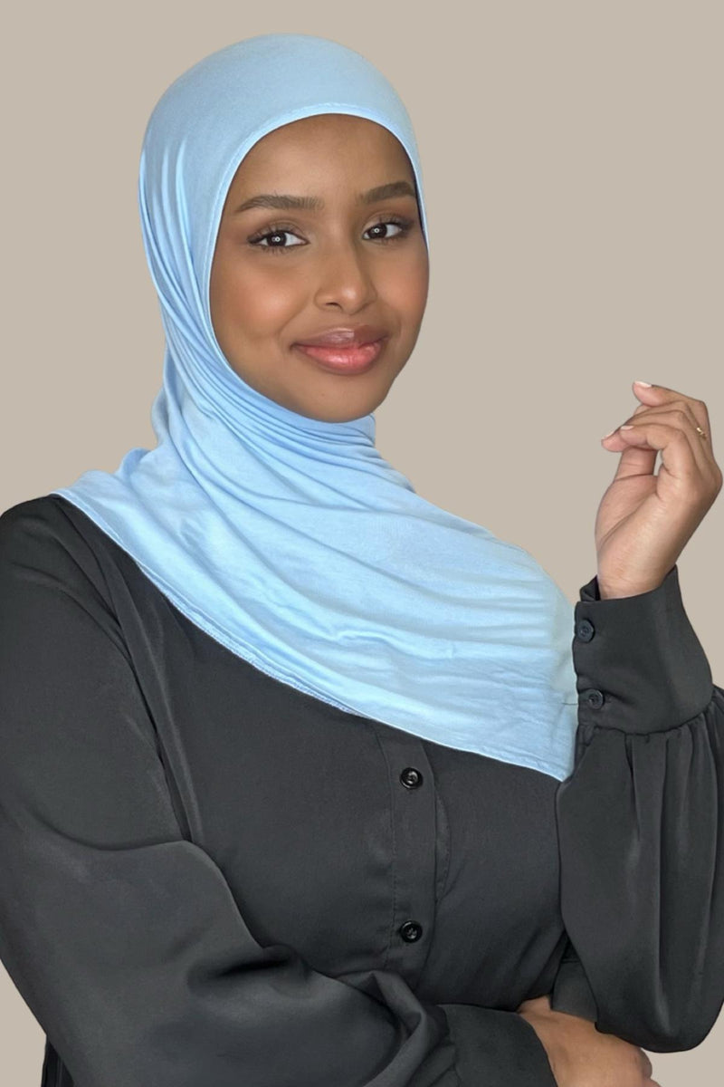 Instant Premium Jersey Hijab-Baby Blue