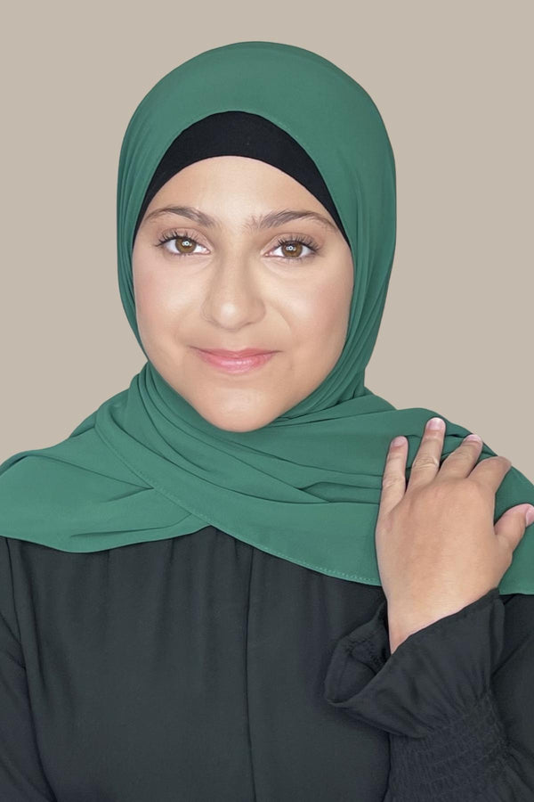 Modish Girl Luxury Chiffon Hijab-Emerald Green