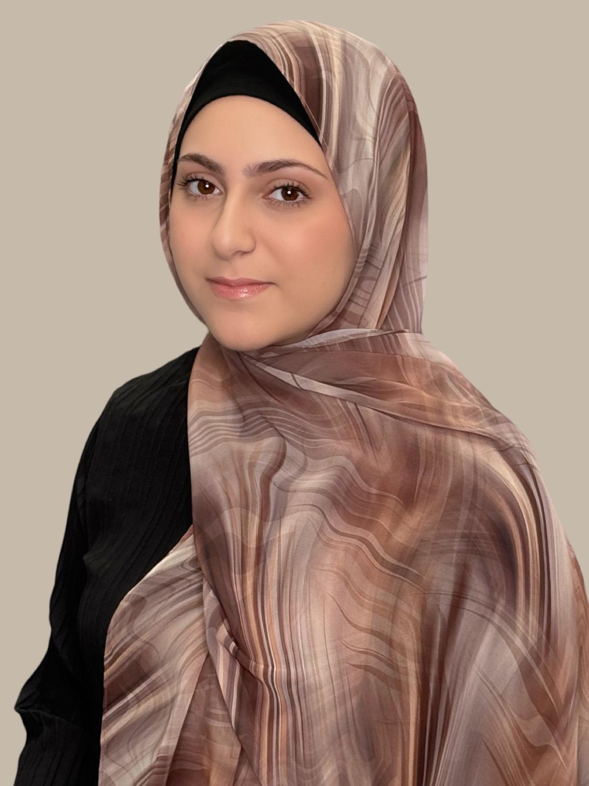 Modish Girl Printed Chiffon Hijab-Savanna Stripes