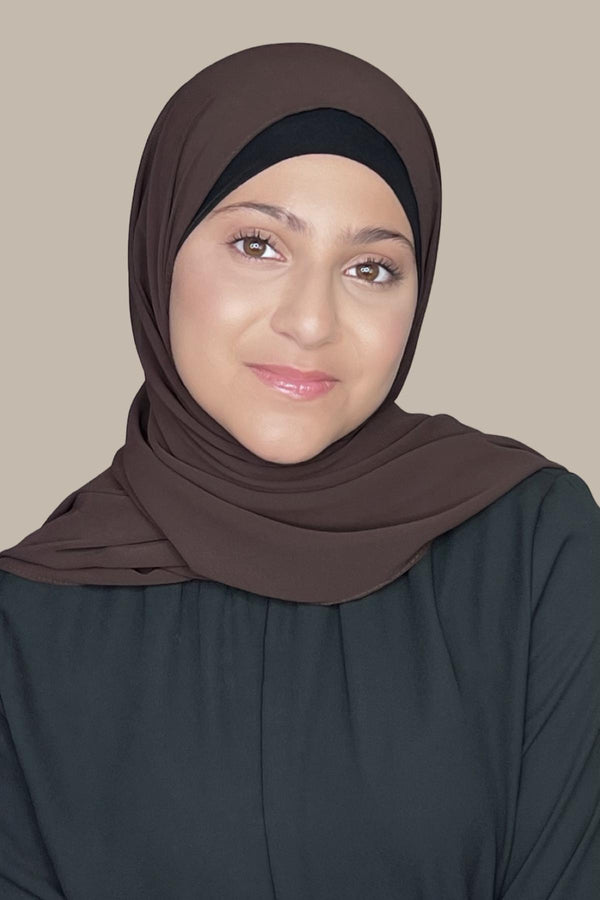Modish Girl Luxury Chiffon Hijab-Coffee Brown