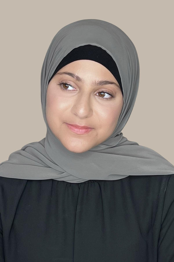 Modish Girl Luxury Chiffon Hijab-Frost Grey