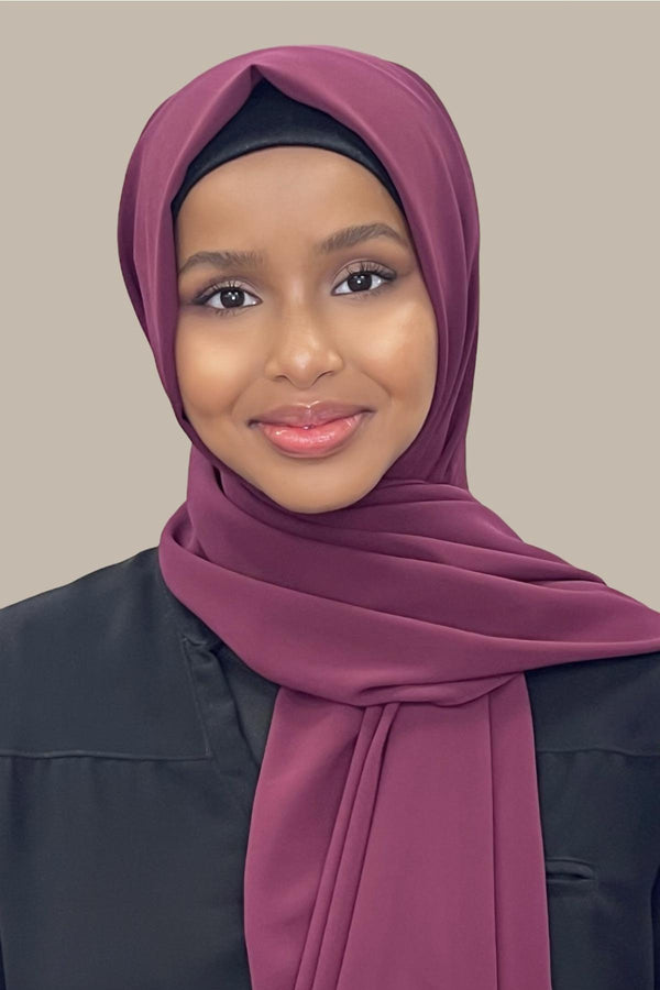Luxury Chiffon Hijab-Wine