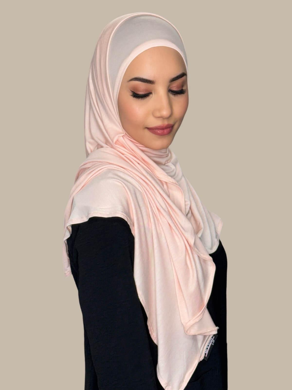 Pearl Pre-Sewn Jersey Hijab side view on model
