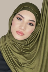 Premium Jersey Hijab-Olive Green
