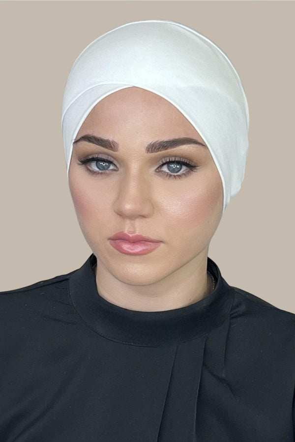 Premium Jersey Cross Front Underscarf-Off White