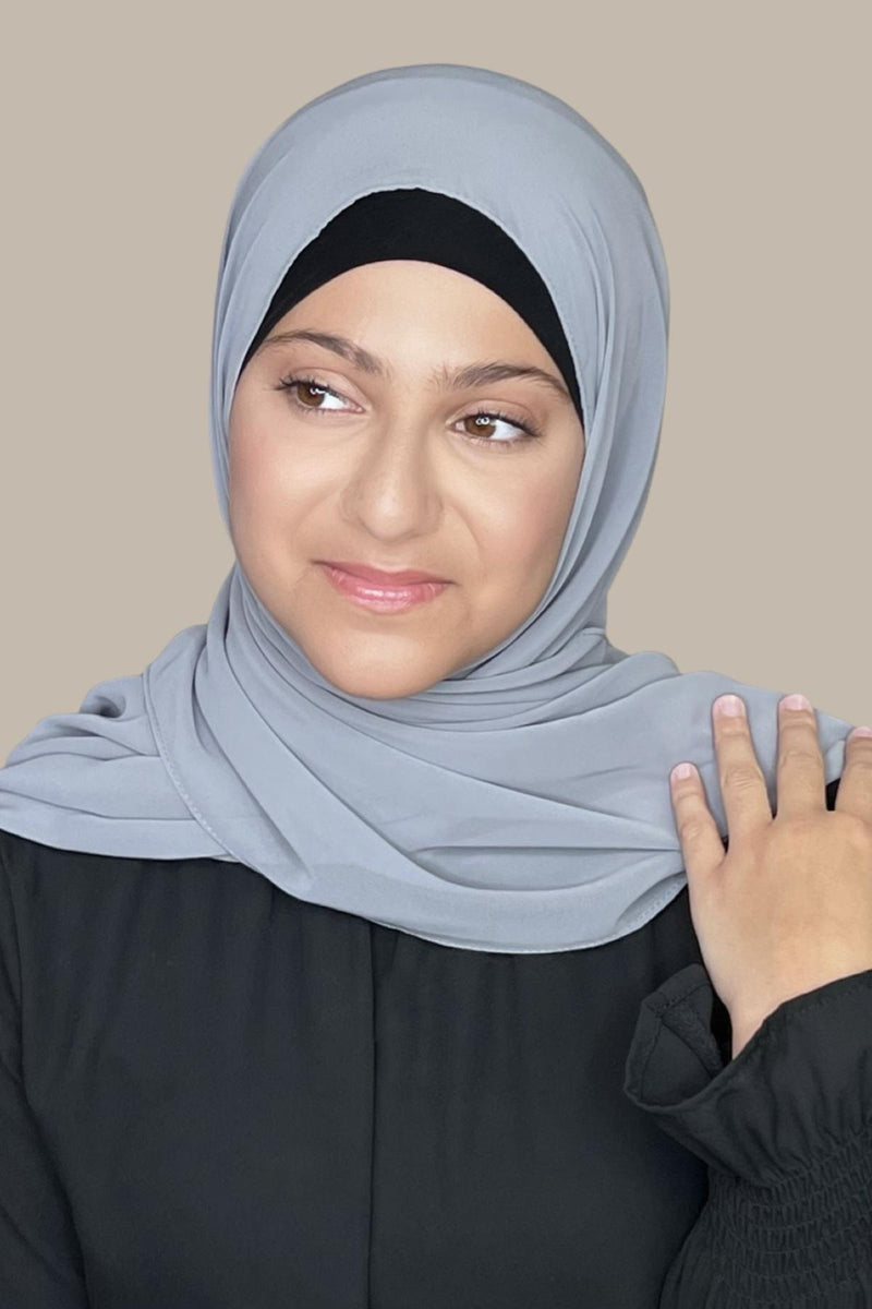 Modish Girl luxury chiffon Hijab-Gravity Grey