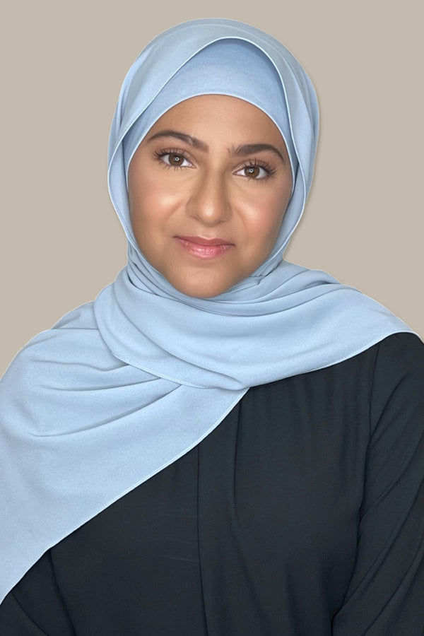 Modish Girl Matching Chiffon Hijab Set-Blue Jean