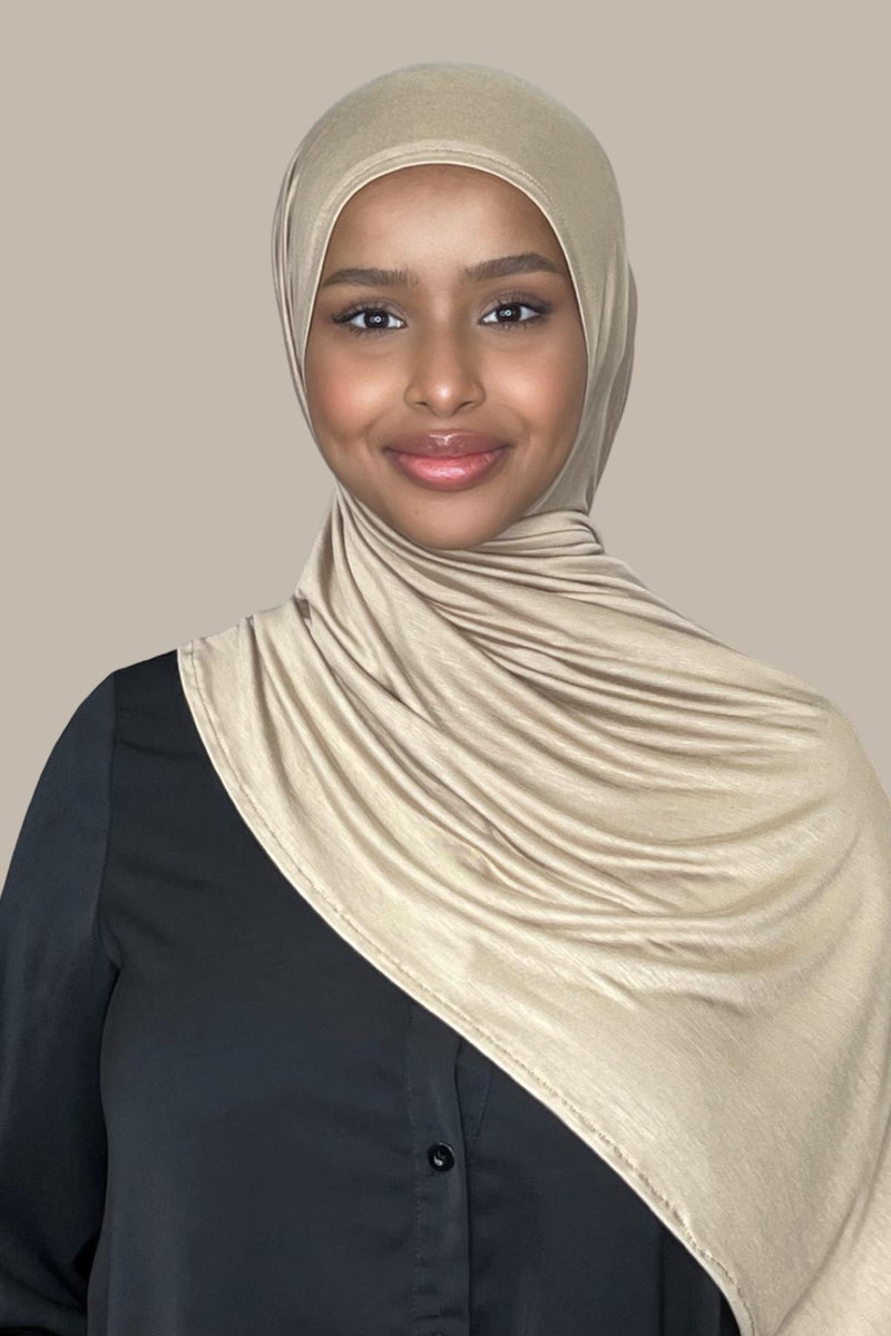 Instant Premium Jersey Hijab-Oak