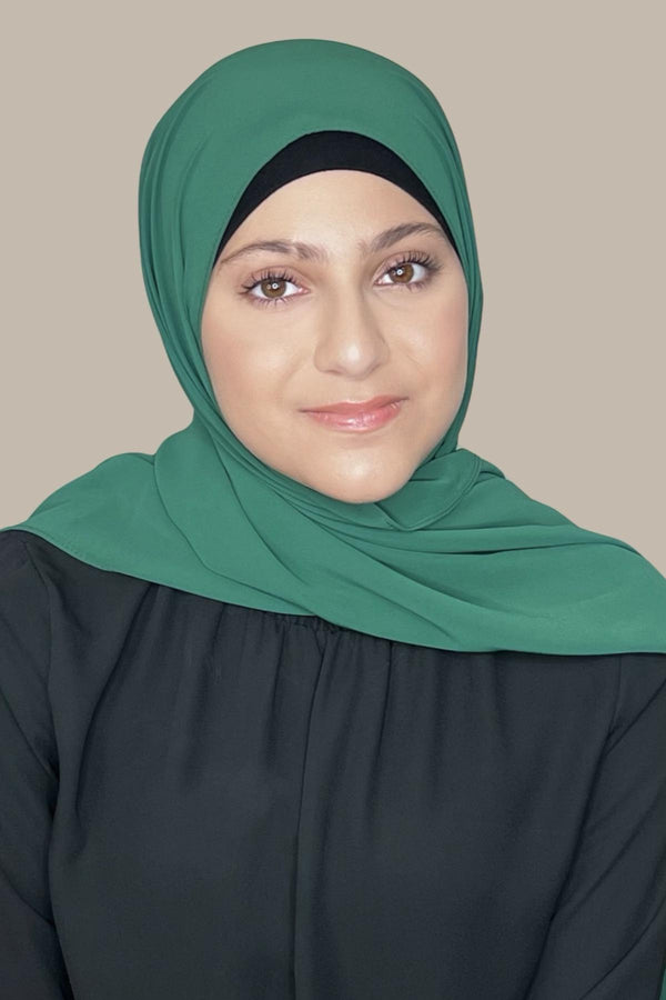 Modish Girl Luxury Chiffon Hijab-Forrest Green
