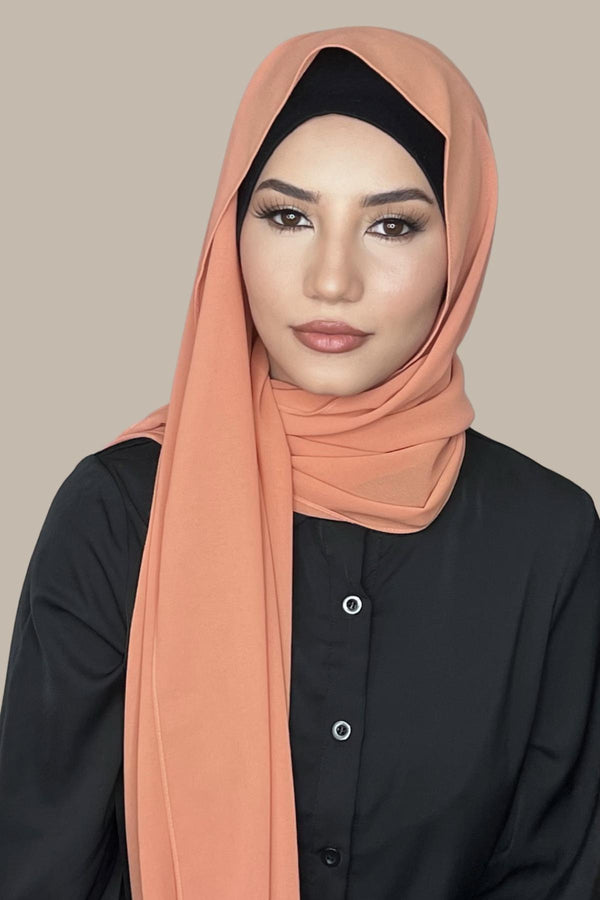 Classic Chiffon Hijab-Coral