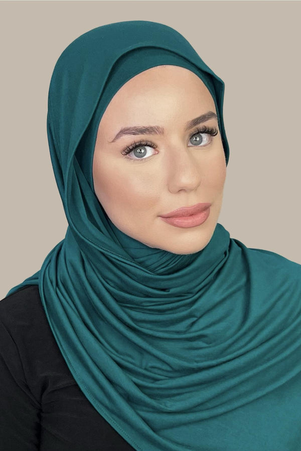 Premium Jersey Hijab-Pine Green