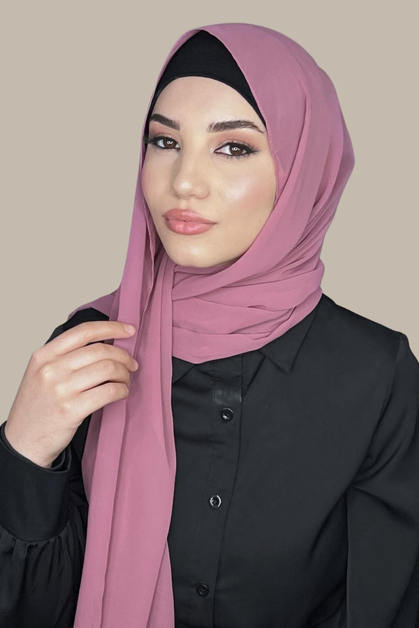Luxury Chiffon Hijab-Pale Rose