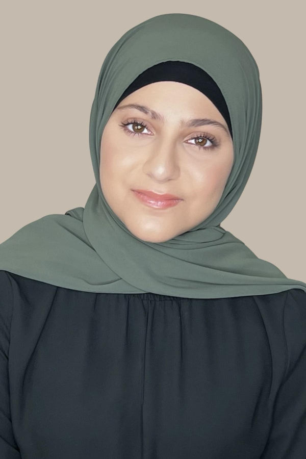 Modish Girl Luxury Chiffon Hijab-Army Green