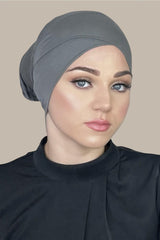 Premium Jersey cross front underscarf-Charcoal Grey