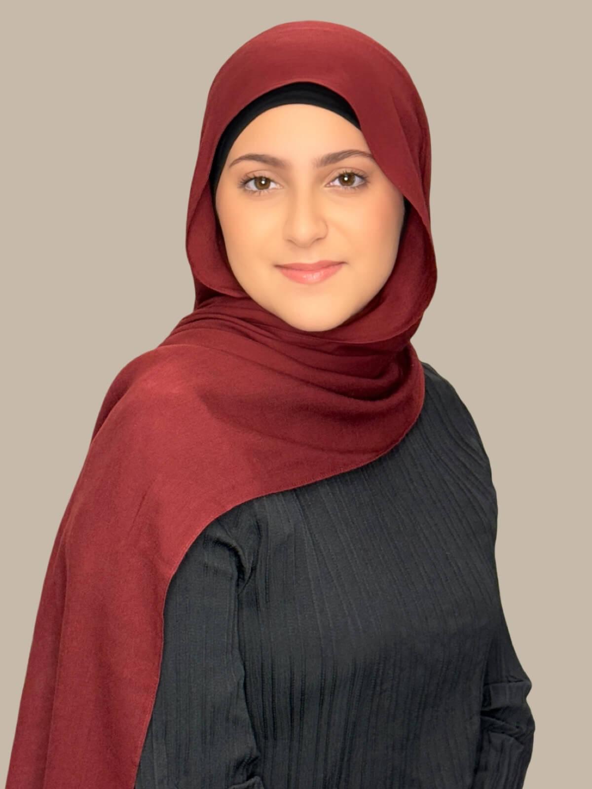 Modish Girl Cotton Modal Hijab-Royal Burgundy